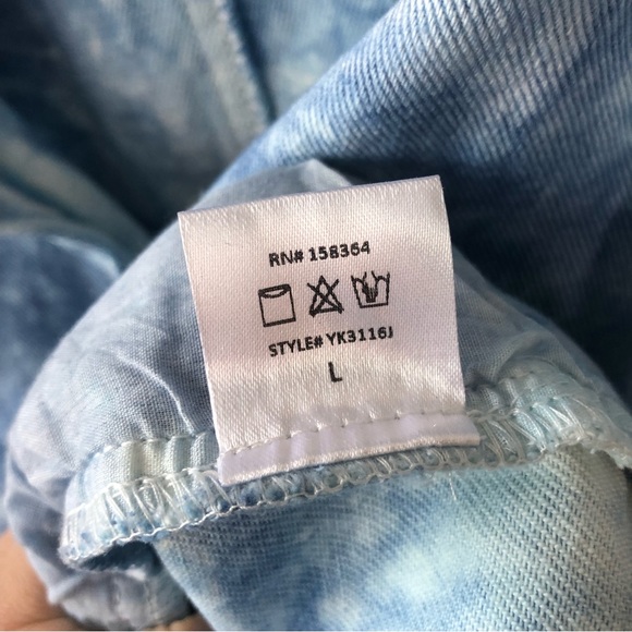 NO. 1 LOS ANGELES Acid Wash Denim Distressed Jumpsuit L - Picture 10 of 10